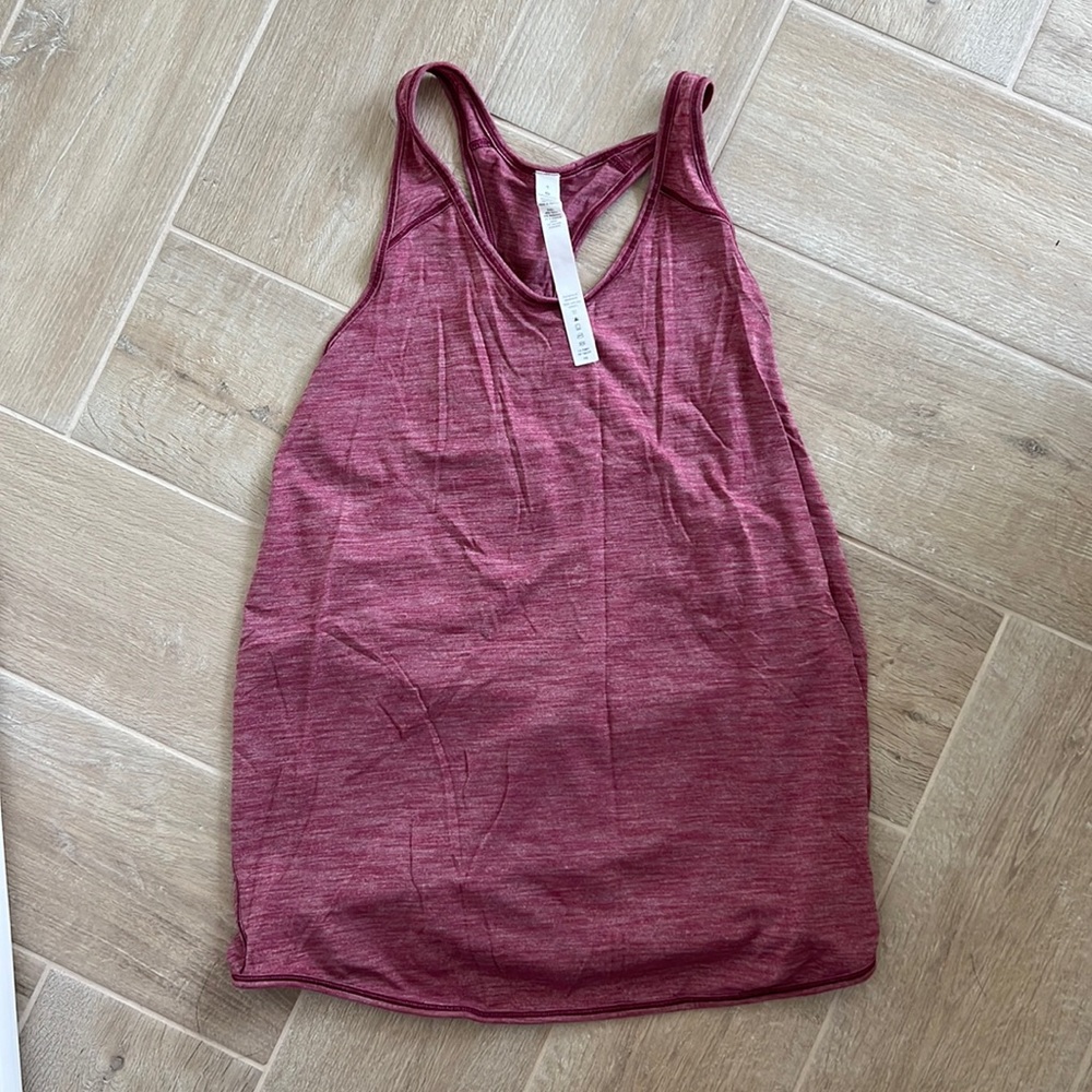 Lululemon pink purple magenta pleated back tank 4